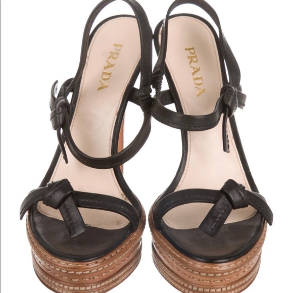 Prada Platform Slingback Sandals - Picture 1 of 6